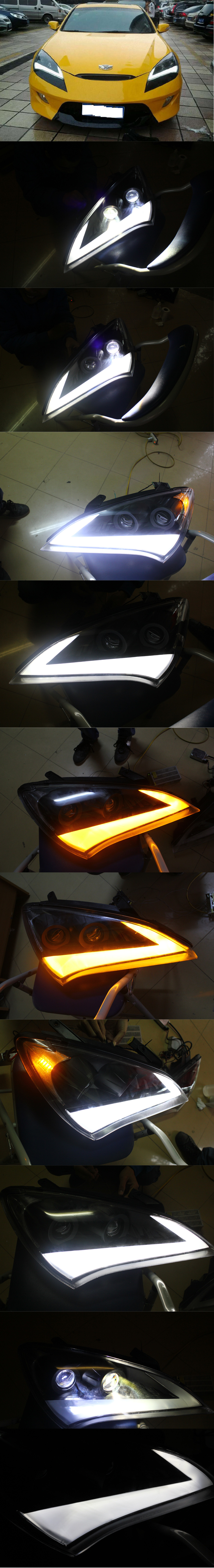 ĐÈN PHA LED NGUYÊN BỘ CẢ VỎ GENESIS COUPE MẪU SONAR