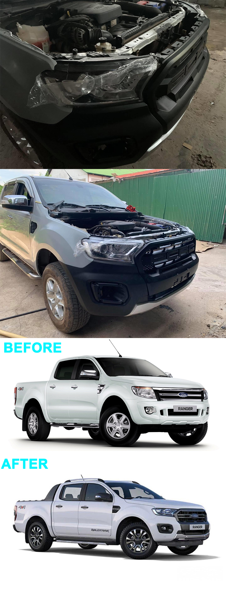 BODY KIT NÂNG ĐỜI FORD RANGER 2012 LÊN 2020