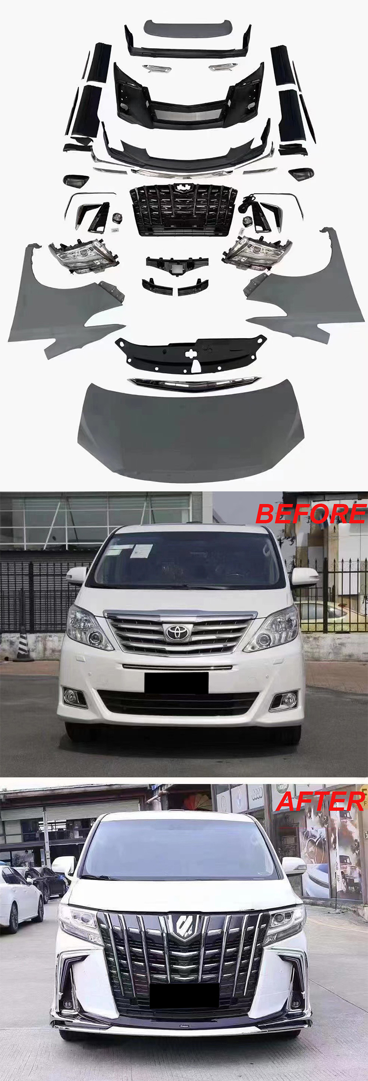 BODY KIT NÂNG ĐỜI TOYOTA ALPHARD 2010-2014 LÊN 2018