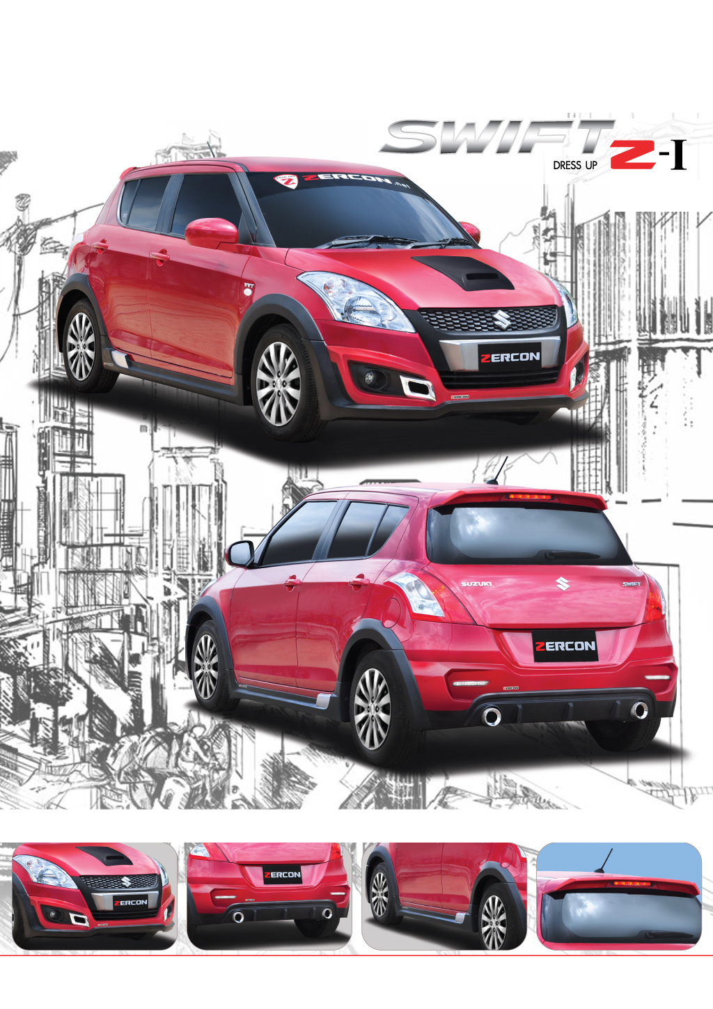 BODY LIP SUZUKI SWIFT 2013 MẪU Z-I