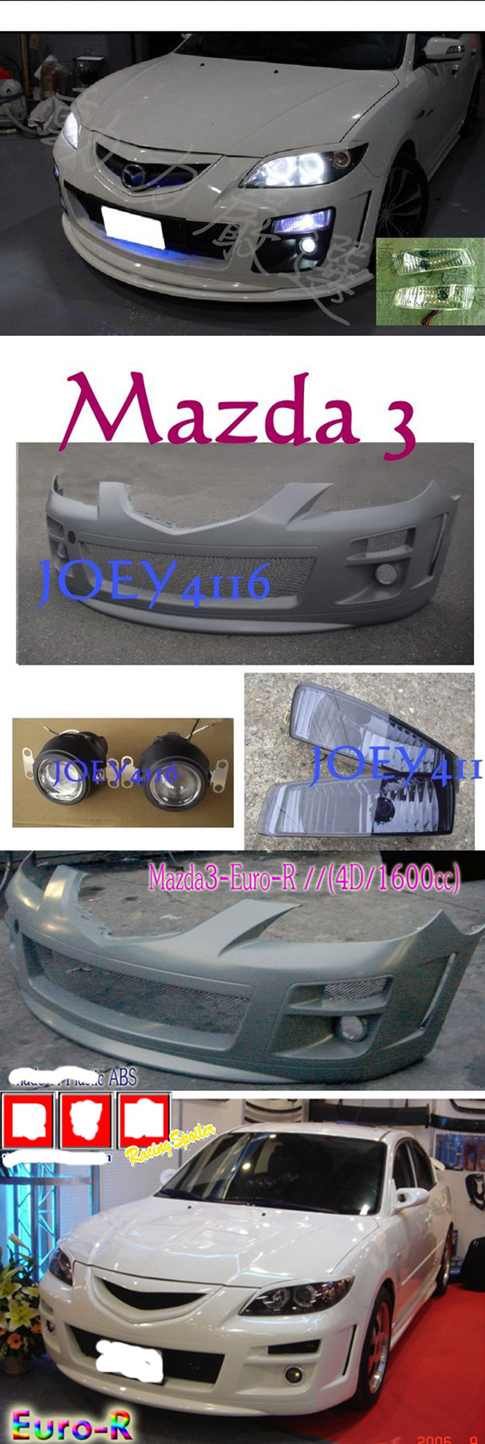 BODY KIT ĐẦU XE MẪU TU MAZDA 3 2008