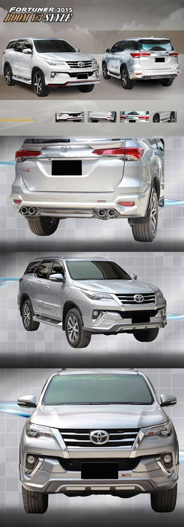 BODY KÍT FORTUNER 2016 MẪU BOOM-V3