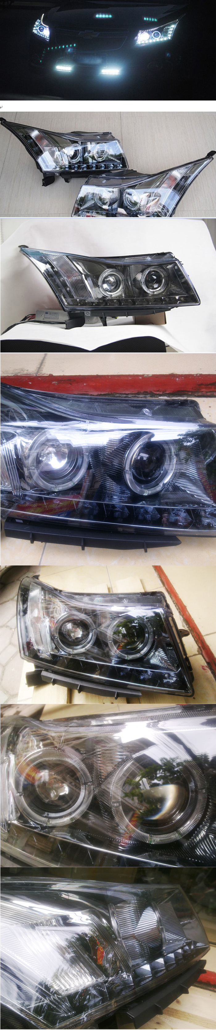 ĐÈN PHA LED NGUYÊN BỘ 2 PROJECTOR LACETTI/CRUZE 2010