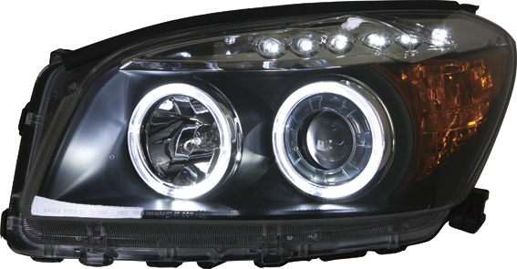 ĐÈN PHA LED NGUYÊN BỘ CẢ VỎ MẪU 1 LED TRẮNG TOYOTA RAV4