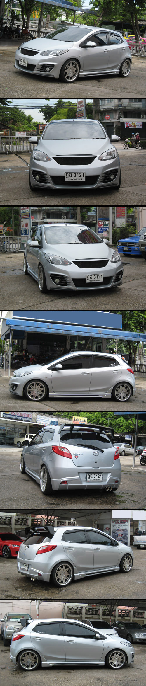 BODY KIT MAZDA 2 5 CỬA MẪU R8 KẾT HỢP MẪU NTS1 V2