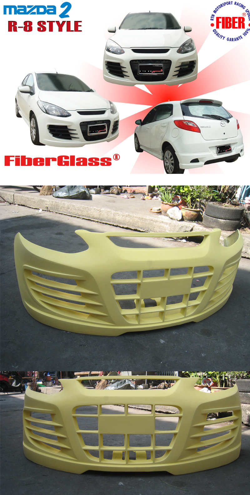 BODY KIT ĐẦU XE KIỂU R8 MAZDA 2