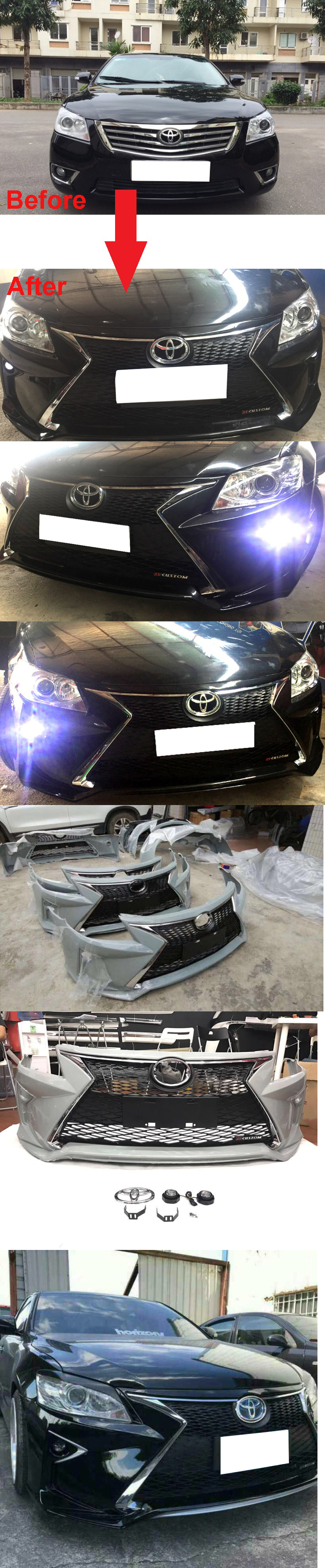 BODY KIT NÂNG CẤP ĐẦU XE CAMRY 2010-2011 LÊN MẪU LEXUS