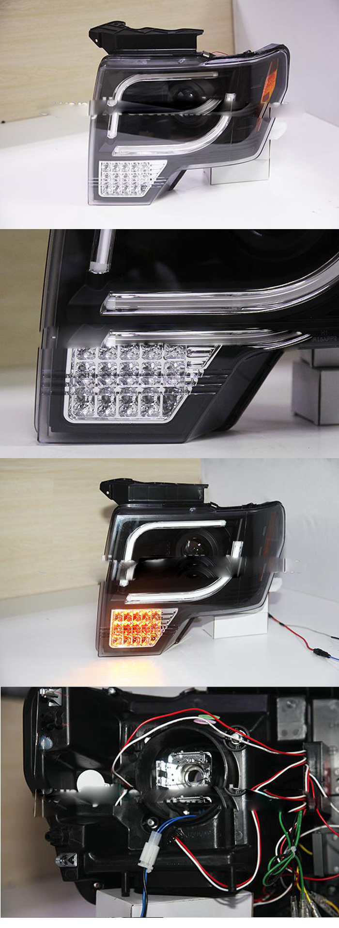 ĐÈN PHA LED NGUYÊN BỘ CẢ VỎ FORD F150 MẪU ALI