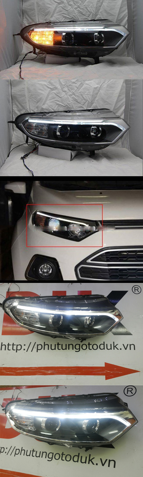 ĐÈN PHA LED NGUYÊN BỘ ECOSPORT MẪU 2