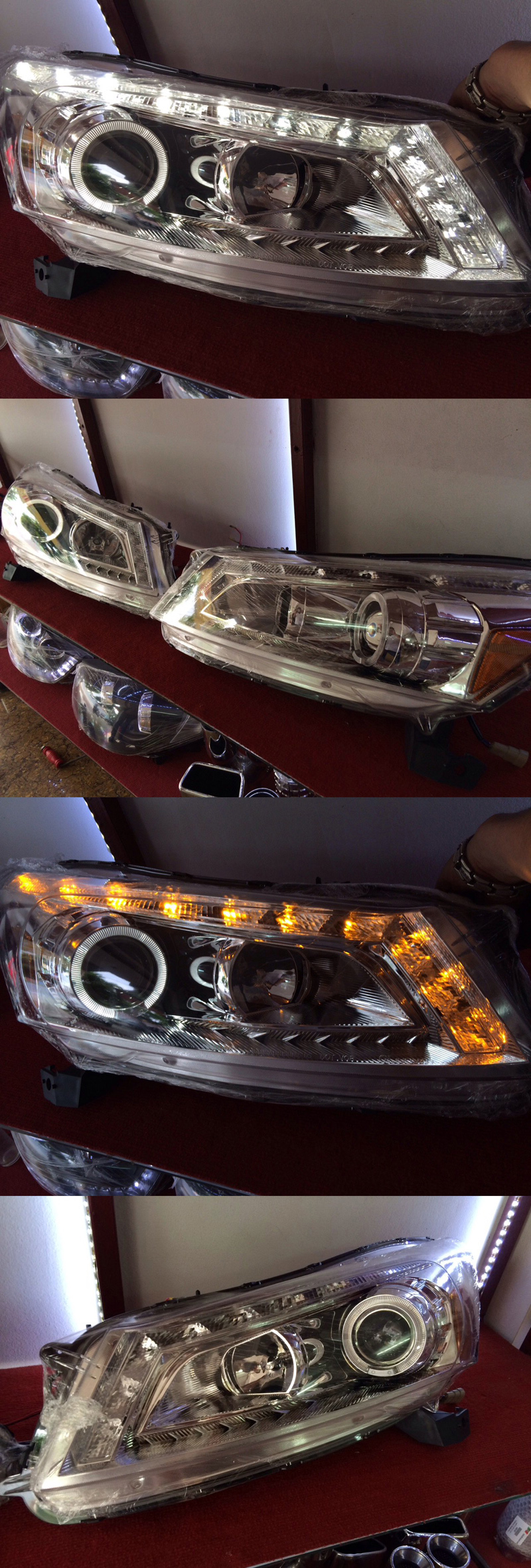 ĐÈN PHA LED NGUYÊN BỘ HONDA ACCORD 2008~2012 CHÓA CHROME