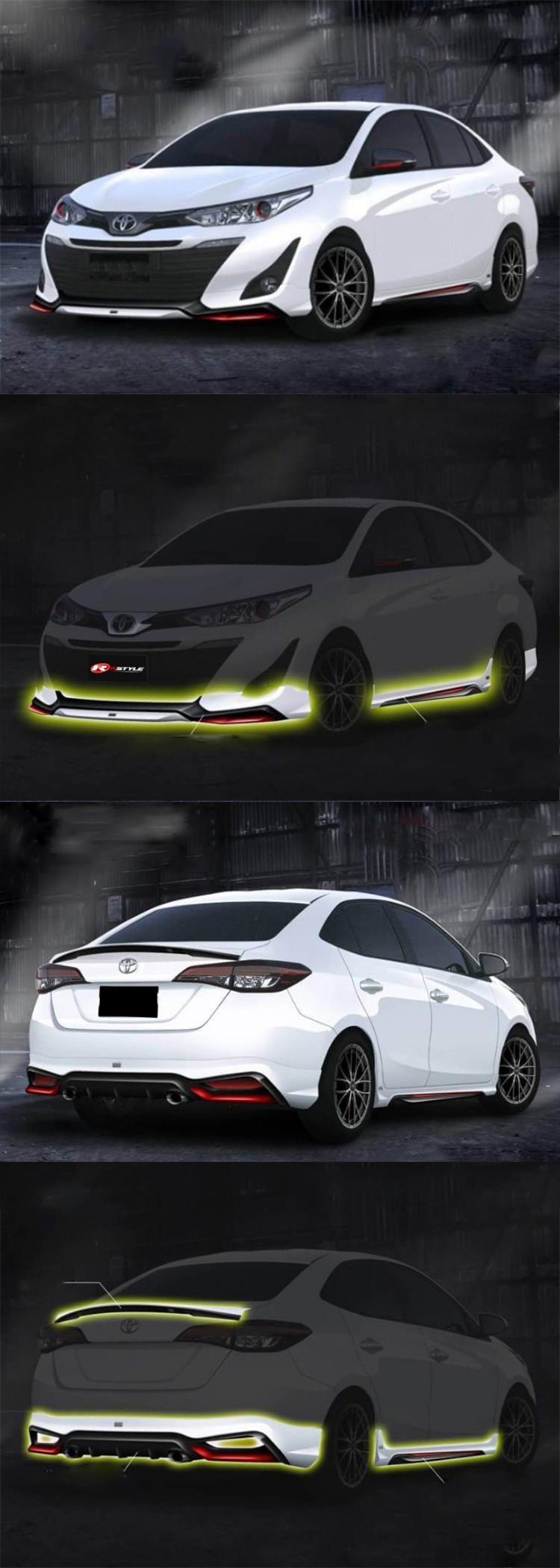 BODY LIP TOYOTA VIOS 2018 MẪU MAZE