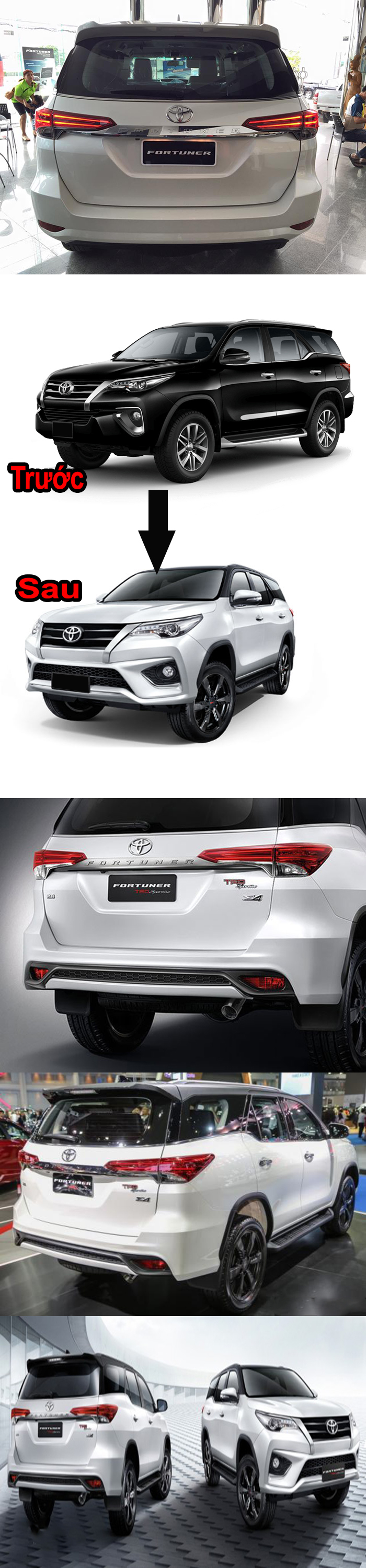 BODY KIT NÂNG CẤP LÊN BẢN TRD CHO FORTUNER 2016 BẢN THƯỜNG