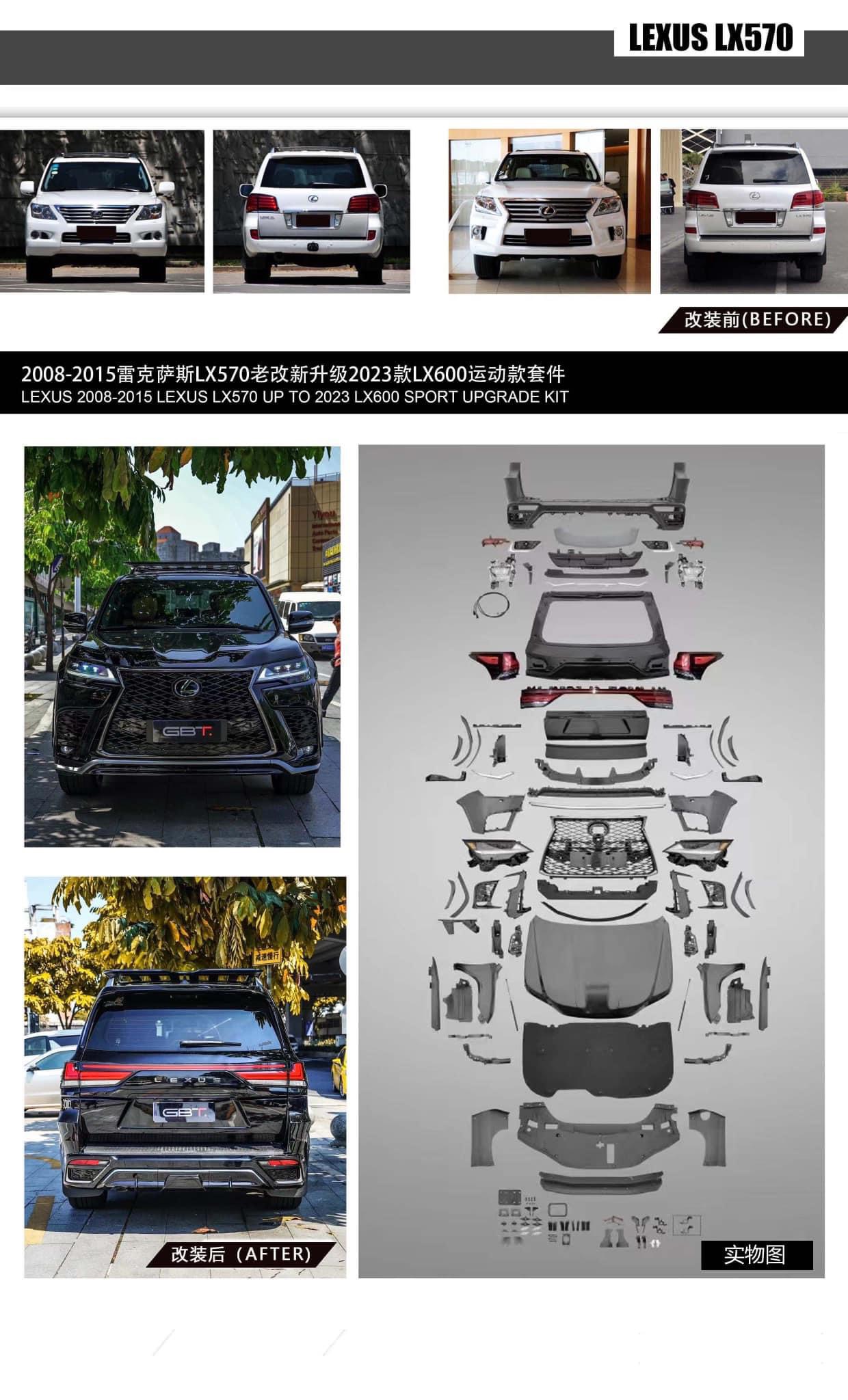 BODY KIT NÂNG CẤP LX570 2008 - 2015 LÊN LX600 